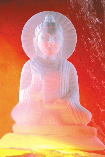 Alabaster-Buddha, 13 cm hoch**SALE**